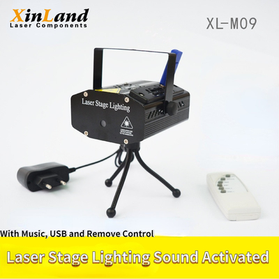 7.5w ο μίνι φωτισμός σκηνών λέιζερ με τον ήχο μουσικής USB που ενεργοποιείται αφαιρεί τον έλεγχο RGB